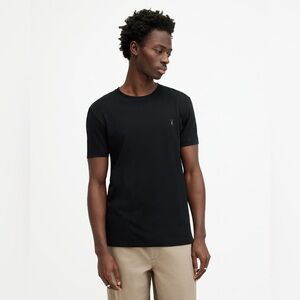 AllSaints Tonic Crew Neck Slim Ramskull T-Shirt Size Small Jet Black MD109E